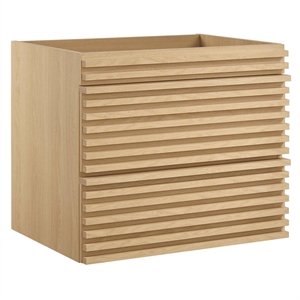 Pemberly Row 23.5&quot MDF Wood Wall-Mount Bathroom Vanity Cabinet in Oak