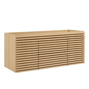 Pemberly Row 48&quot MDF and Particleboard Bathroom Vanity Cabinet - Oak