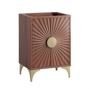 Pemberly Row 24&quot Solid Mango Wood Bathroom Vanity Cabinet in Walnut