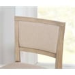 Pemberly Row Folding Counter Stool Fabric Padded Back & Seat in Graywash Wood