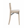 Pemberly Row Folding Counter Stool Fabric Padded Back & Seat in Graywash Wood
