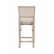Pemberly Row Folding Counter Stool Fabric Padded Back & Seat in Graywash Wood