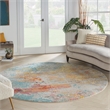 Pemberly Row 10' x Round Multicolor Fabric Modern Area Rug (10' Round)