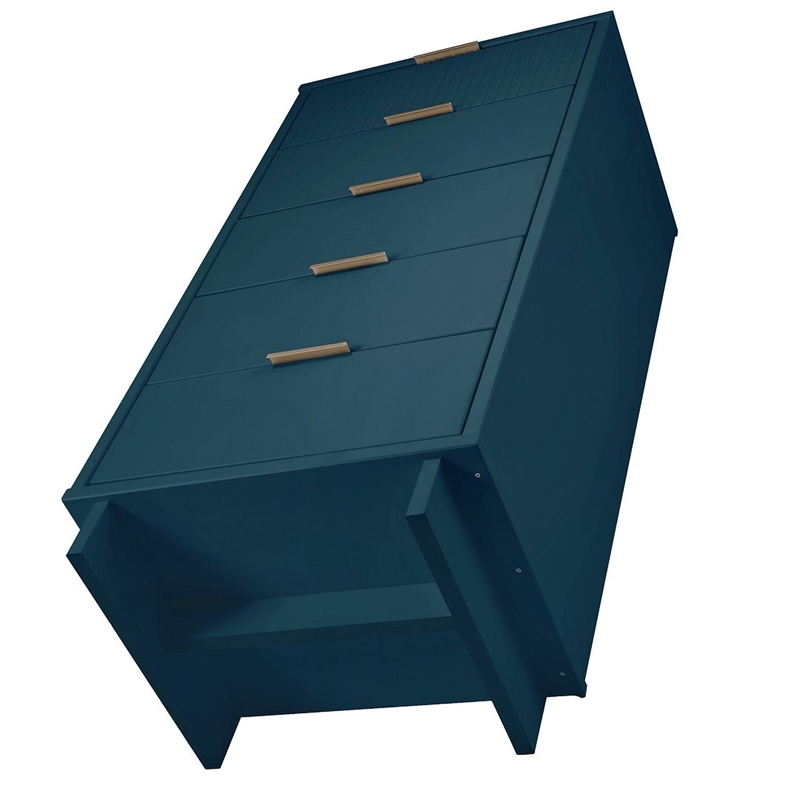 Pemberly Row Modern Tall & Narrow Engineered Wood Dresser in Blue