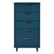 Pemberly Row Modern Tall & Narrow Engineered Wood Dresser in Blue