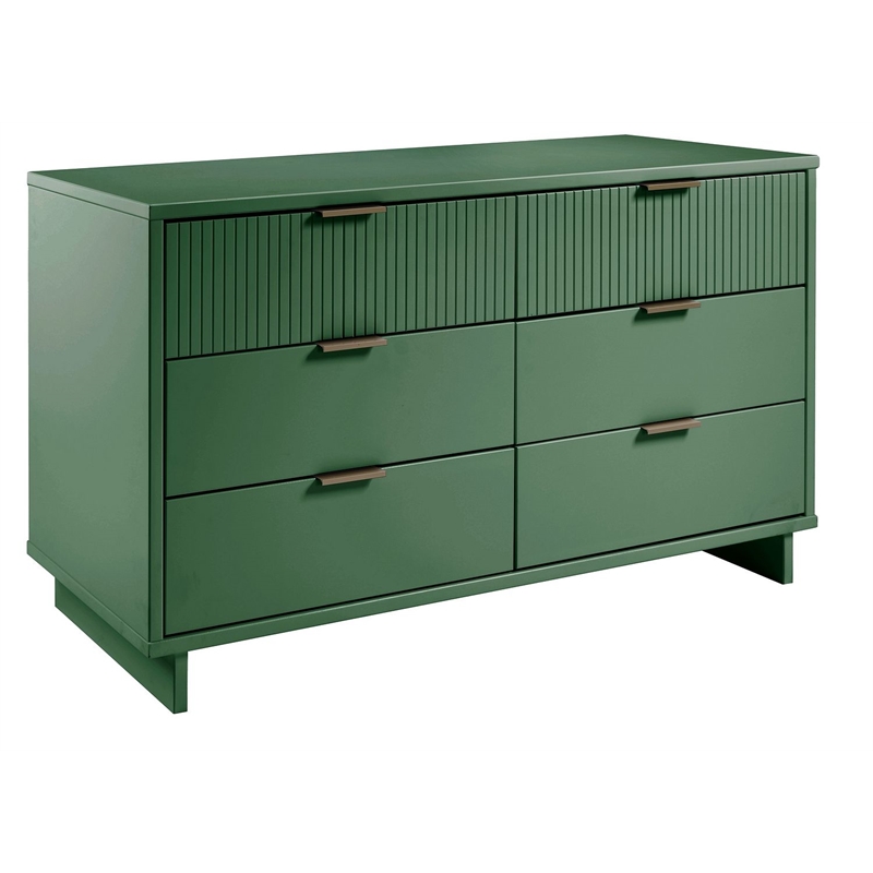 Pemberly Row Modern Engineered Wood Double Dresser in Sage Green