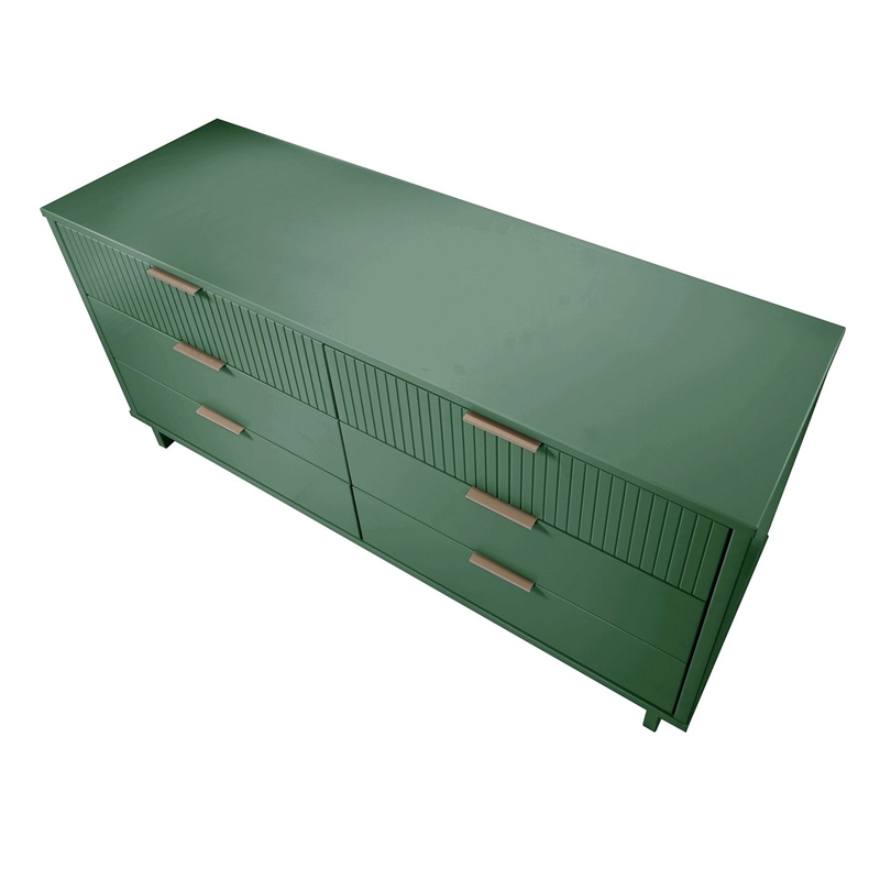 Pemberly Row Modern Engineered Wood Double Dresser in Sage Green
