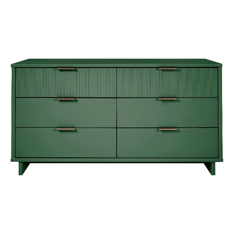 Pemberly Row Modern Engineered Wood Double Dresser in Sage Green