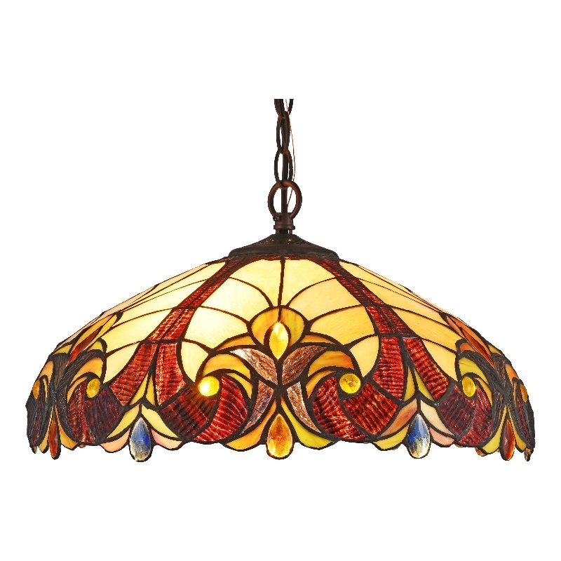 Pemberly Row 2-Light Glass Hanging Pendant Fixture in Multi-Color