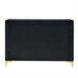 Pemberly Row Velvet 6 Drawer Dresser with Gold Legs in Black