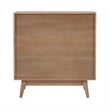 Pemberly Row Bookcase 3 Open Shelves 2 Sliding Door Panels in Natural