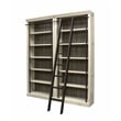 Pemberly Row 8' Tall Wood Bookcase Wall With Ladder Aged Office Bookcases White