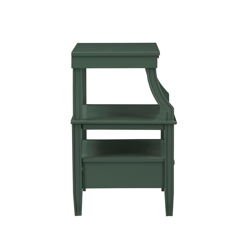 Pemberly Row Modern Vintage Green Wood 1-drawer Storage Nightstand