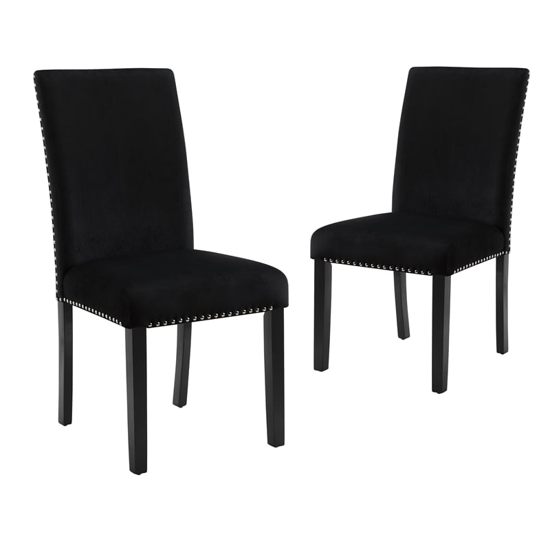Pemberly Row 5-Pc Faux Marble/Wood Dining Set with 4 Chair-Black