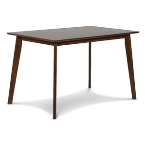 Pemberly Row Modern Rectangle Wood Dining Table in Walnut Brown