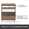 Pemberly Row 3-Piece Wood Record Player Stand And Storage Set - Walnut