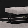 Pemberly Row Square Transitional Wood Storage Ottoman in Cloud Gray