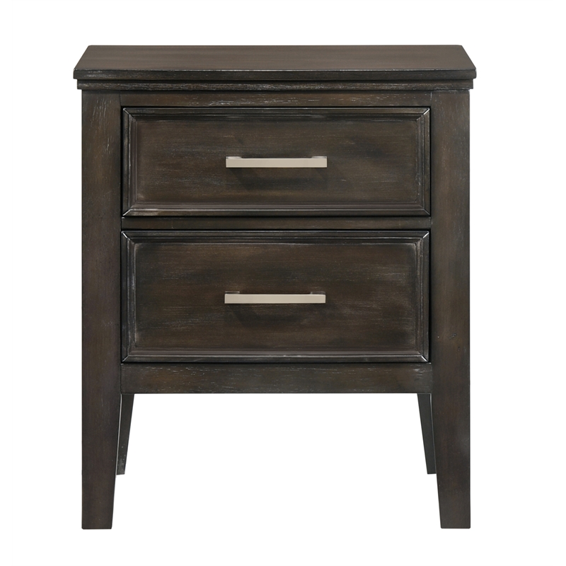 Pemberly Row Modern Wood Nightstand with 2 Drawers in Nutmeg