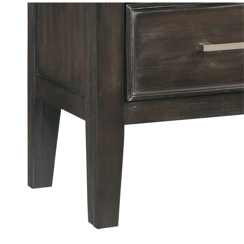 Pemberly Row Modern Wood Nightstand with 2 Drawers in Nutmeg