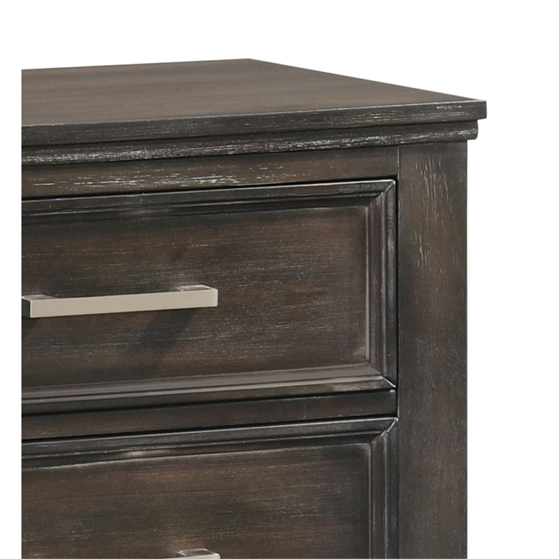 Pemberly Row Modern Wood Nightstand with 2 Drawers in Nutmeg