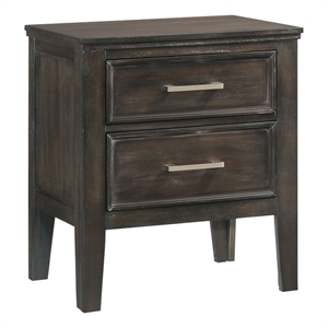 Pemberly Row Modern Wood Nightstand with 2 Drawers in Nutmeg