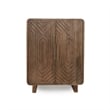 Pemberly Row Mango Wood Geometric Pattern Carved Bar Cabinet in Brown
