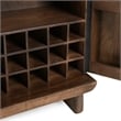 Pemberly Row Mango Wood Geometric Pattern Carved Bar Cabinet in Brown
