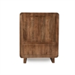Pemberly Row Mango Wood Geometric Pattern Carved Bar Cabinet in Brown