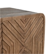 Pemberly Row Mango Wood Geometric Pattern Carved Bar Cabinet in Brown
