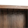 Pemberly Row Mango Wood Geometric Pattern Carved Bar Cabinet in Brown