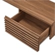 Pemberly Row Wall Mount Corner Modern Wood Office Desk in Walnut
