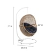 Pemberly Row Outdoor Synthetic Rattan Swing Chair in Cappuccino/Navy