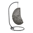 Pemberly Row Outdoor Synthetic Rattan & Steel Swing Chair in Gray