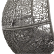 Pemberly Row Outdoor Synthetic Rattan & Steel Swing Chair in Gray