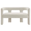 Pemberly Row Upholstered Modern Boucle Fabric Loveseat in Ivory