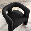 Pemberly Row Upholstered Modern Boucle Fabric Armchair in Black