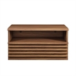 Pemberly Row 1-Drawer Wall-Mount Modern Wood Nightstand in Walnut