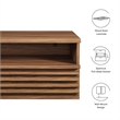 Pemberly Row 1-Drawer Wall-Mount Modern Wood Nightstand in Walnut