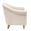 Pemberly Row Tufted Upholstered Fabric Accent Arm Chair in Cream
