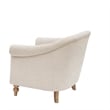 Pemberly Row Tufted Upholstered Fabric Accent Arm Chair in Cream