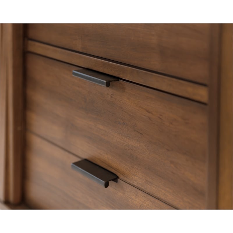 Pemberly Row Mid-century Wood Modern Small Console with File Drawers Brown