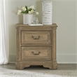 Pemberly Row Elegant 2 Drawer Nightstand in Weathered Bisque