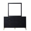 Pemberly Row Contemporary Wood Dresser with Mirror Set in Black