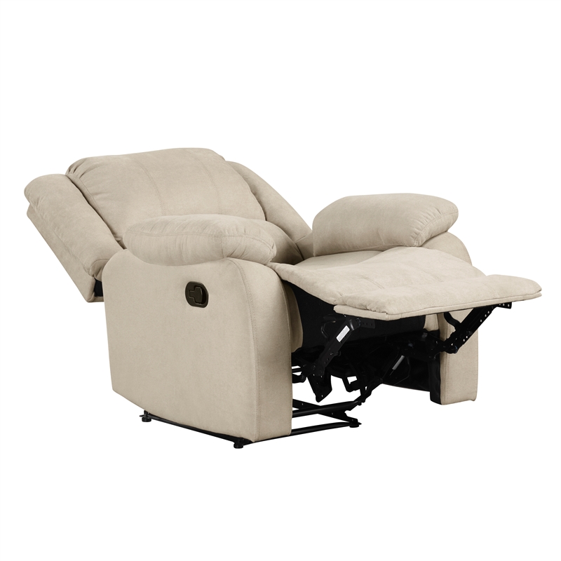 Pemberly Row Modern / Contemporary Fabric Manual Recliner in Oatmeal