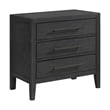 Pemberly Row Modern / Contemporary 3-Drawer Nightstand in Black