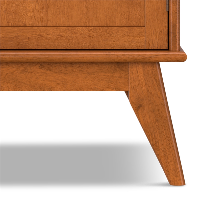 Pemberly Row Solid Hardwood 36inch Wide Entryway Storage Cabinet in Teak Brown