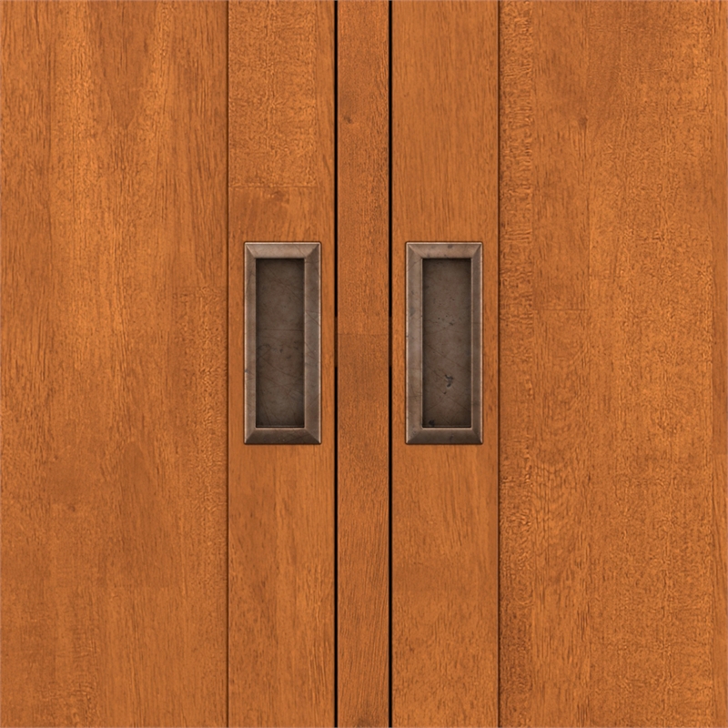 Pemberly Row Solid Hardwood 36inch Wide Entryway Storage Cabinet in Teak Brown