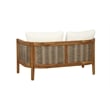 Pemberly Row Loveseat Table & 2 Chair Set Beige Cushions - Brown
