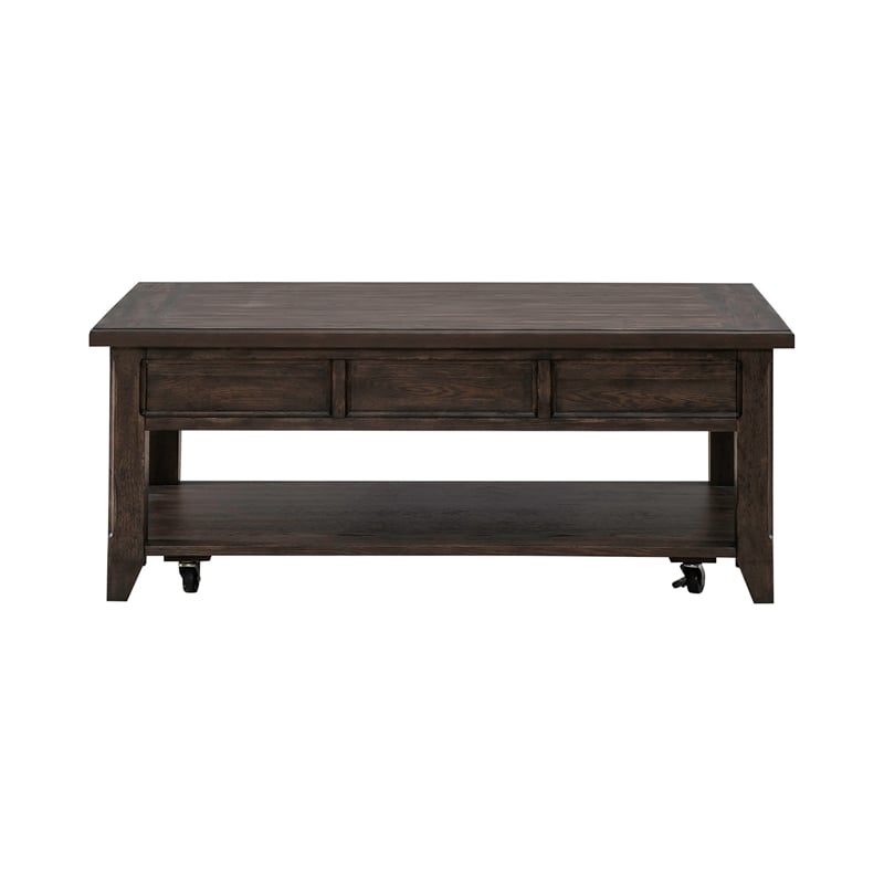 Pemberly Row Modern / Contemporary Lift Top Cocktail Table in Brown