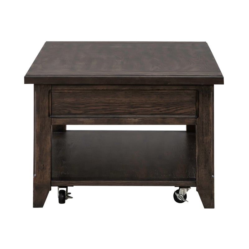 Pemberly Row Modern / Contemporary Lift Top Cocktail Table in Brown